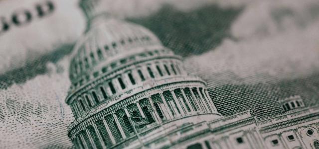 Image of old building on American banknote